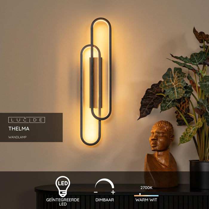Lucide THELMA Wandlamp - Zwart