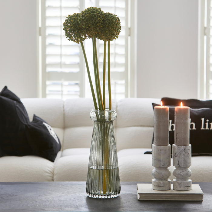 Riviera Maison Kandelaar Beige Marmer rond - Sessari Marble (ØxH) 8x20