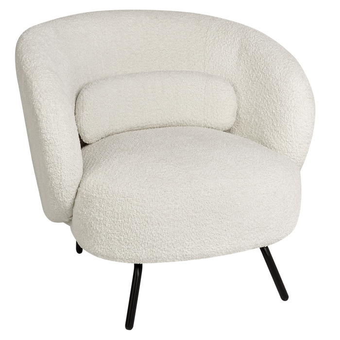 Beliani - MAKELA - Fauteuil - Gebroken wit - Bouclé