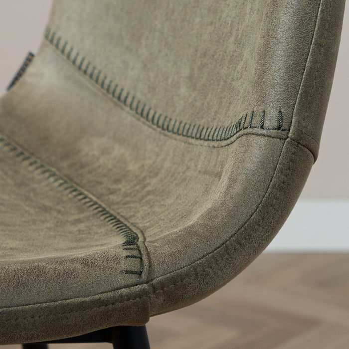 Bronx71 Industriële barkruk Mikky olijfgroen eco-leer 65-78 cm