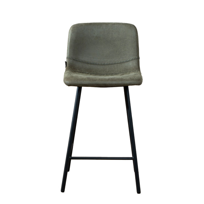 Bronx71 Industriële barkruk Mikky olijfgroen eco-leer 65-78 cm