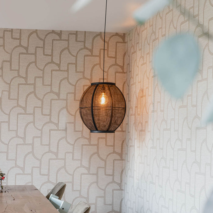 QAZQA Oosterse hanglamp zwart 46 cm - Rob