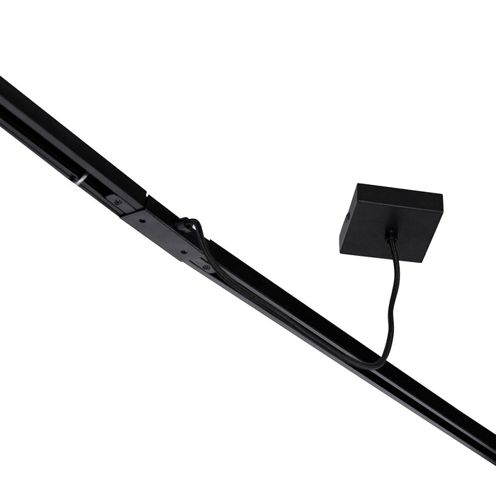 QAZQA I voeding met vierkante montageplaat voor 1-fase rail zwart -