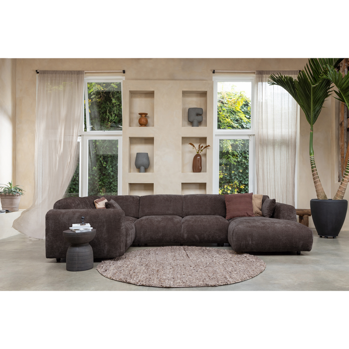 WOOOD hoekbank links Cloud - Chenille - Warm Bruin - 80x345x198 cm