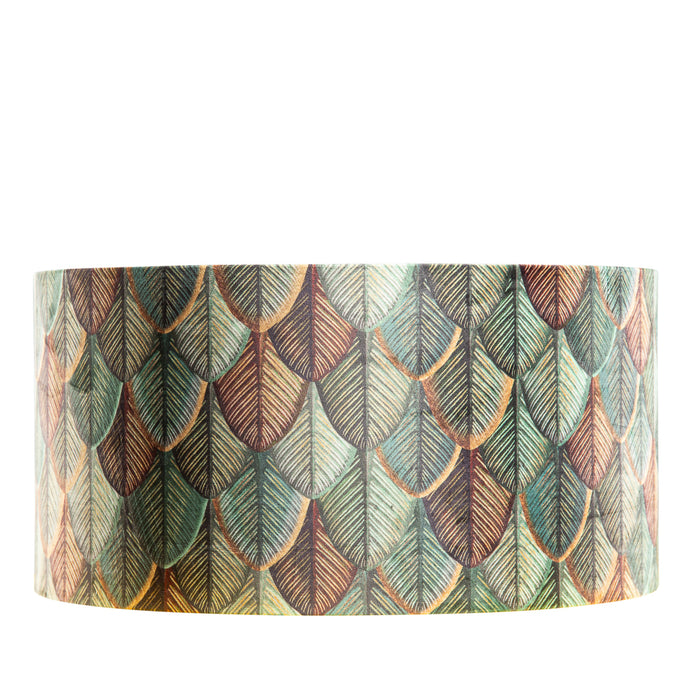 QAZQA Velours lampenkap blad dessin met gouden binnenkant 50|50|25