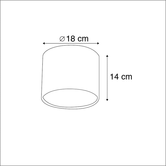 QAZQA Velours lampenkap groen met gouden binnenkant 18|18|14