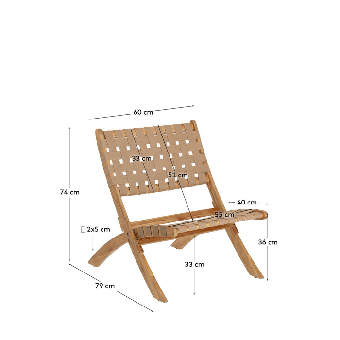 Kave Home Chabeli Klapstoel - Bruin