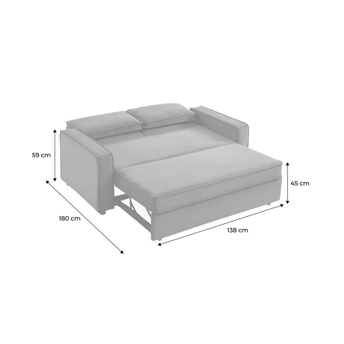 sweeek - 3-zits velours slaapbank B 172,5 x D 91,5 x 88,5cm