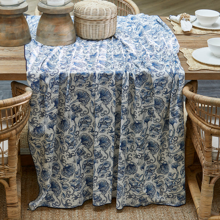 Riviera Maison Tafelkleed Blauw|wit - Floral Island - Katoen