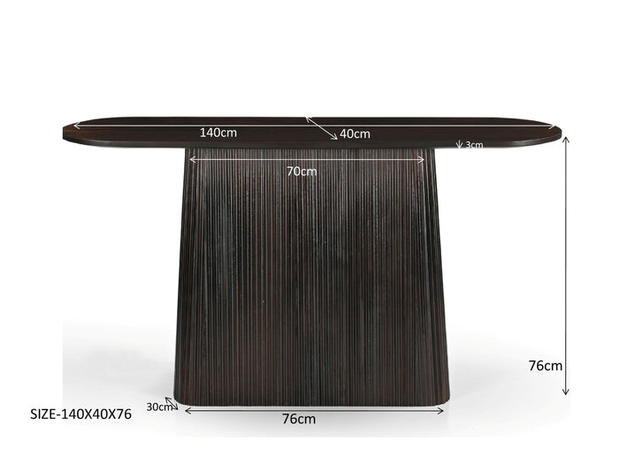 Livingfurn - Wandtafel Salvator Walnut 140cm - Mangohout