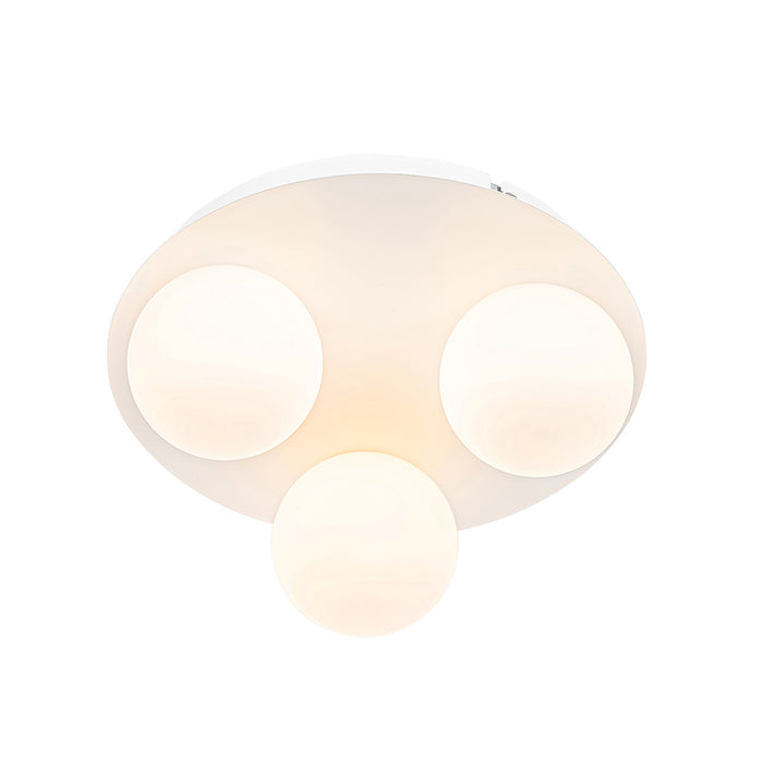 QAZQA Moderne badkamer plafondlamp wit 3-lichts - Cederic