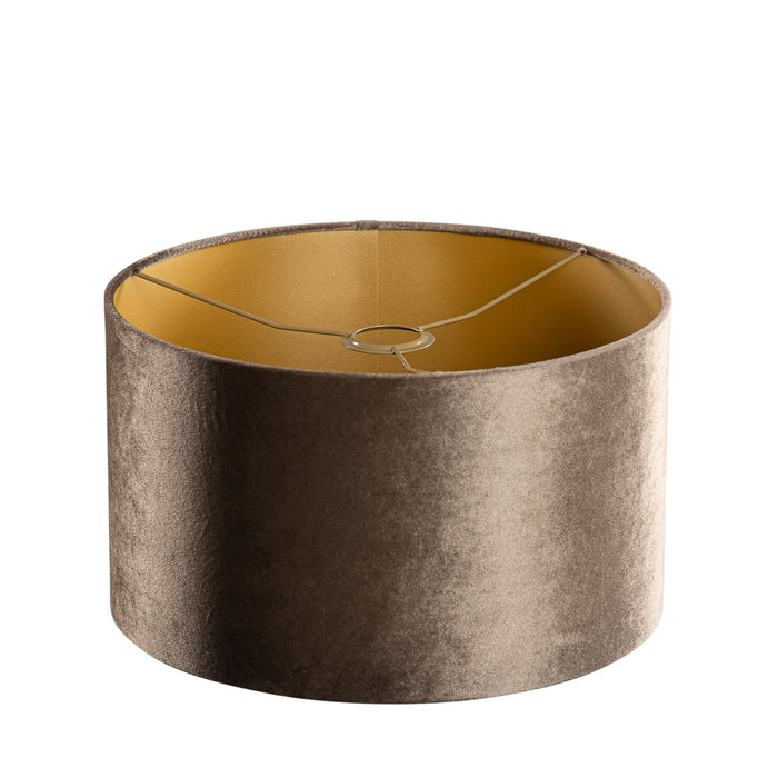 QAZQA Velours lampenkap bruin met gouden binnenkant 35|35|20
