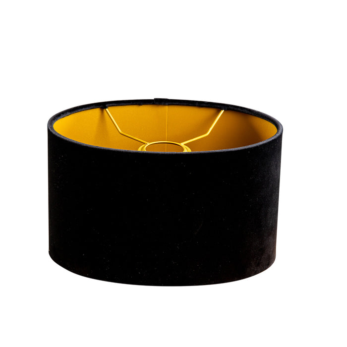 QAZQA Velours lampenkap zwart ovaal 25|16|15