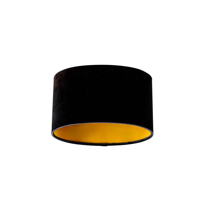 QAZQA Velours lampenkap zwart ovaal 25|16|15