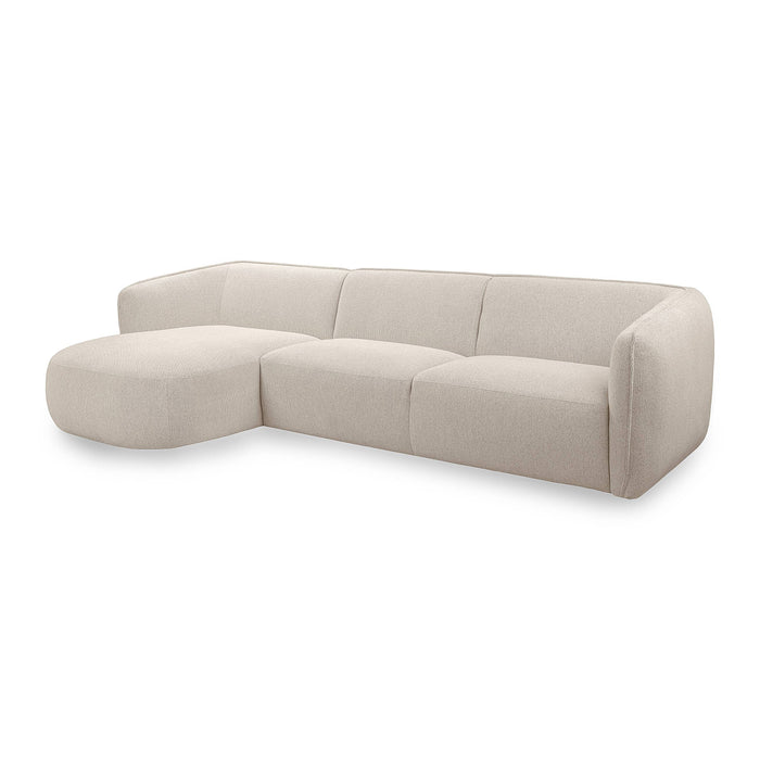 by fonQ Soft Hoekbank met Chaise Longue Links - Naturel Melange