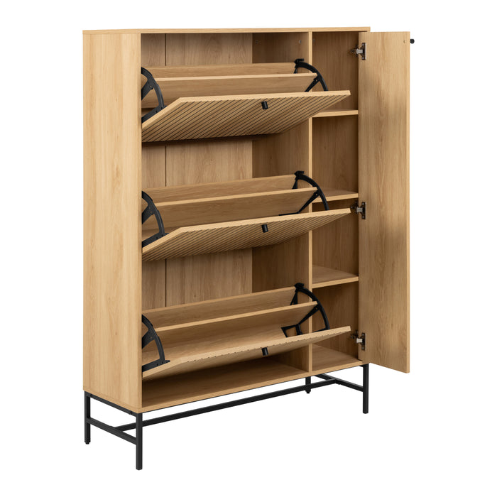by fonQ Lamina Schoenenkast - 3 Lades - met Zijkast - Eiken