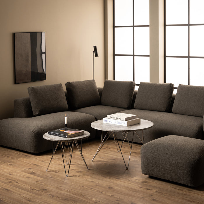 by fonQ Webby Bijzettafel Ø 55 cm - Grijs / Chroom