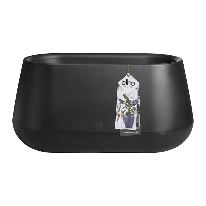 Elho Pure Cone Long Wheels 75 - Zwart - L 74 x B x H 36 cm - Binnen en Buiten - 100% gerecycled