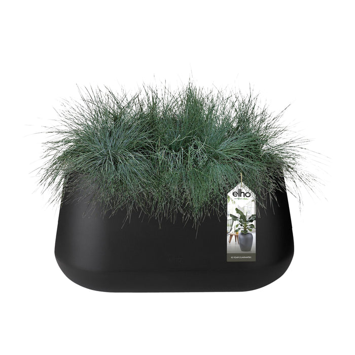 Elho Pure Cone Long Wheels 75 - Zwart - L 74 x B x H 36 cm - Binnen en Buiten - 100% gerecycled