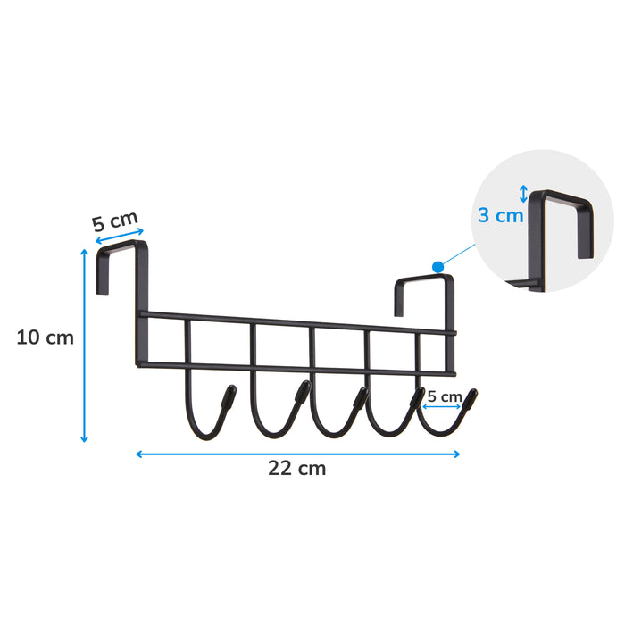 ACAZA Deurkapstok Zwart - 2 st.