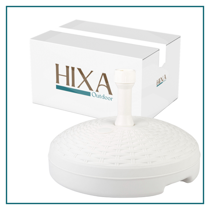 HIXA Aktive Parasolvoet Vulbaar Rotan Wit 20 KG 45x30cm