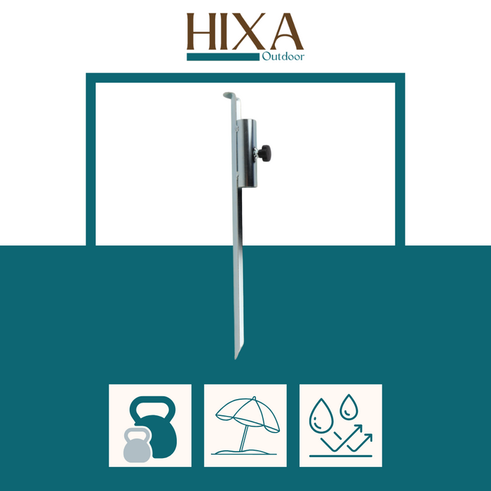 HIXA Parasolhouder Grondboor Zilver Universeel Grondanker Grondpen