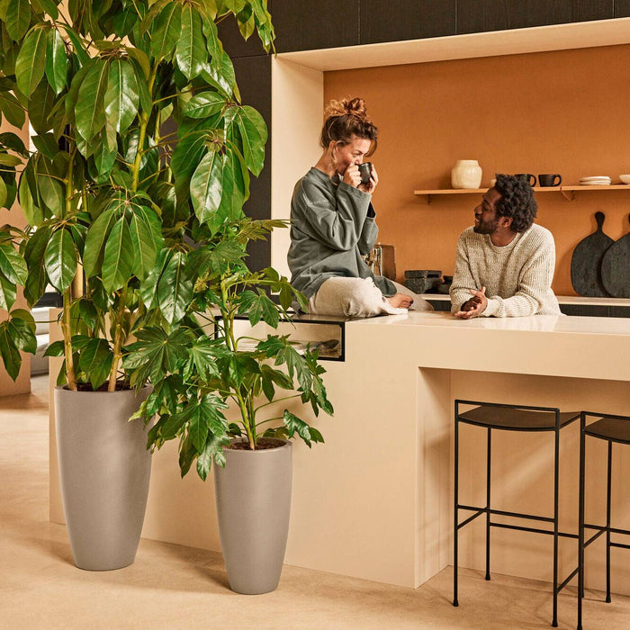 Elho June Round High 30 - Balanced beige - L 30 x B  x H 53 cm - Binnen en Buiten - 100% gerecycled