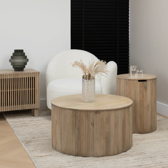 Lewis & Loft Bijzettafel Lonne - FSC® mangohout – Rond ⌀40 – Naturel