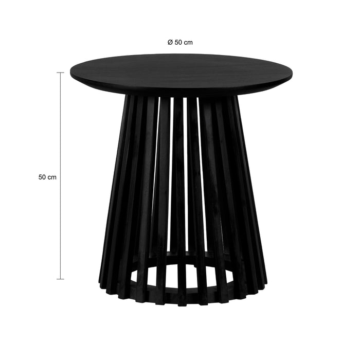 Lewis & Loft Bijzettafel Levi - FSC® mangohout - Rond ⌀50 - Zwart