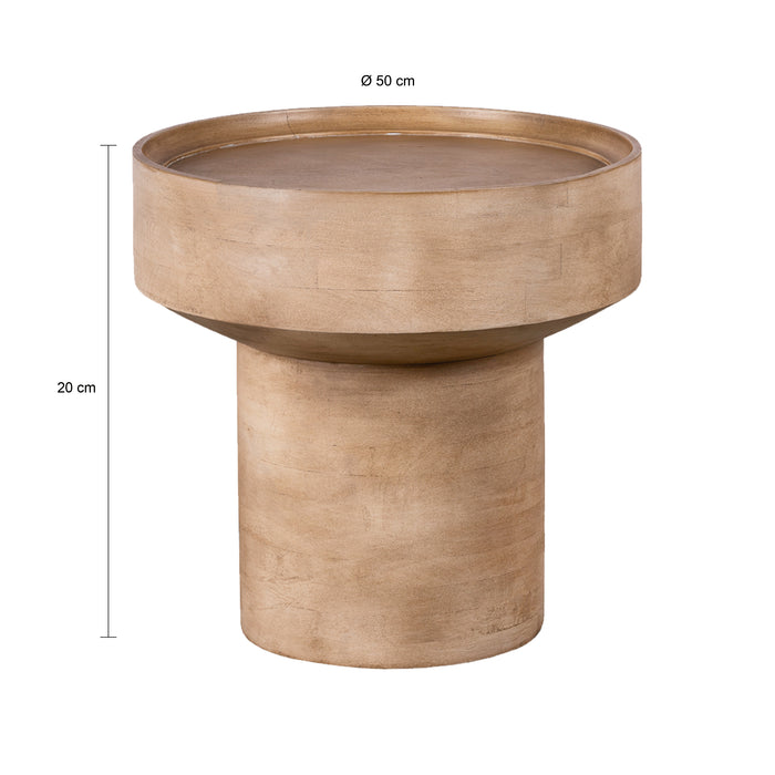 Lewis & Loft Bijzettafel Luus - Rond - FSC® mangohout - ⌀50 - Bruin