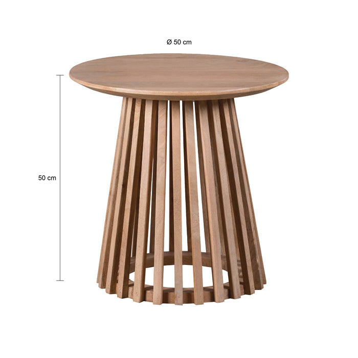 Lewis & Loft Bijzettafel Levi - FSC® mangohout - Rond ⌀50 - Naturel