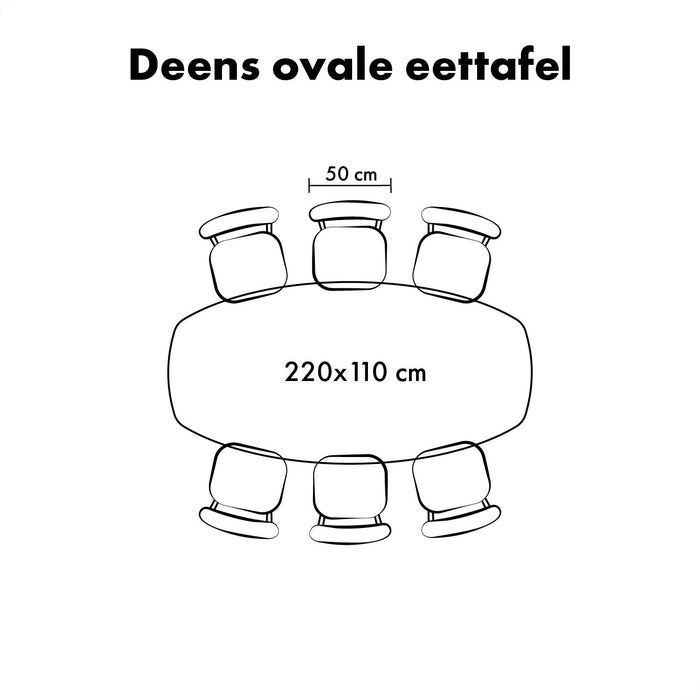 Lewis & Loft Eettafel Luna – Deens ovaal – 220 x 110 cm – Naturel