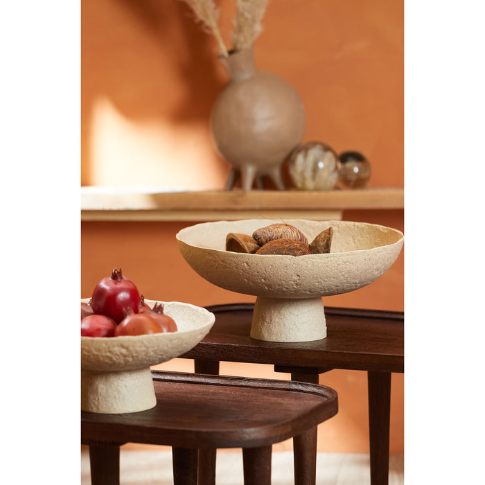 Light&living Schaal op voet Ø38,5x17,5 cm OTA zand+licht bruin gesp...