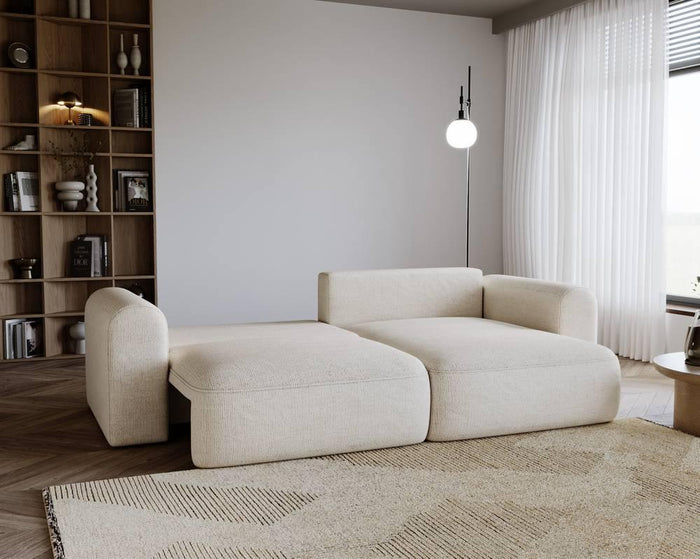 NADUVI Collection Hoekbank met slaapfunctie Salvatore chenille