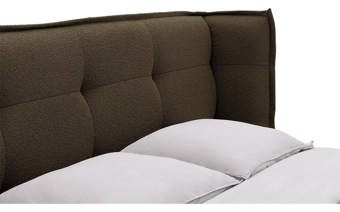 Goossens Gestoffeerd Bedframe Canon - 160 x 200 - Stof boucle bosgroen