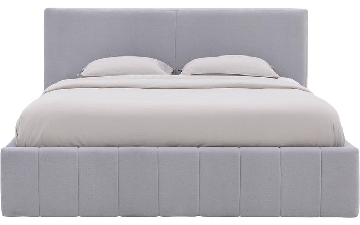 Goossens Bedframe Carte - 180 x 200 - Velours lichtgrijs 24 - Fluweel