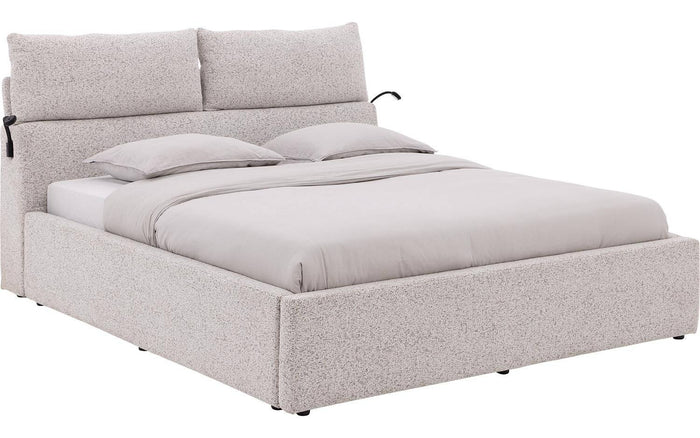 Goossens Bedframe Misty Storage - 180 x 200 - Stof gemeleerd grof