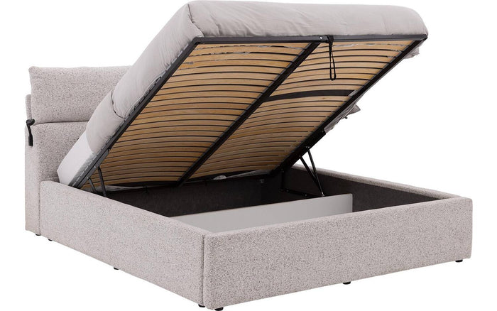 Goossens Bedframe Misty Storage - 180 x 200 - Stof gemeleerd grof