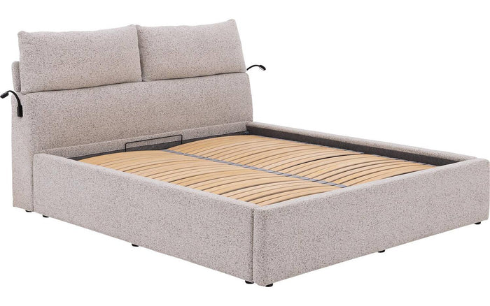 Goossens Bedframe Misty Storage - 180 x 200 - Stof gemeleerd grof