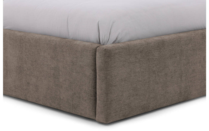 Goossens Bedframe Mysen Storage - 140 x 200 - Stof fijn geweven bruin