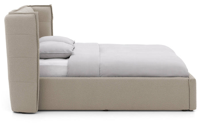 Goossens Gestoffeerd Bedframe Canon - 180 x 200 - Stof boucle licht