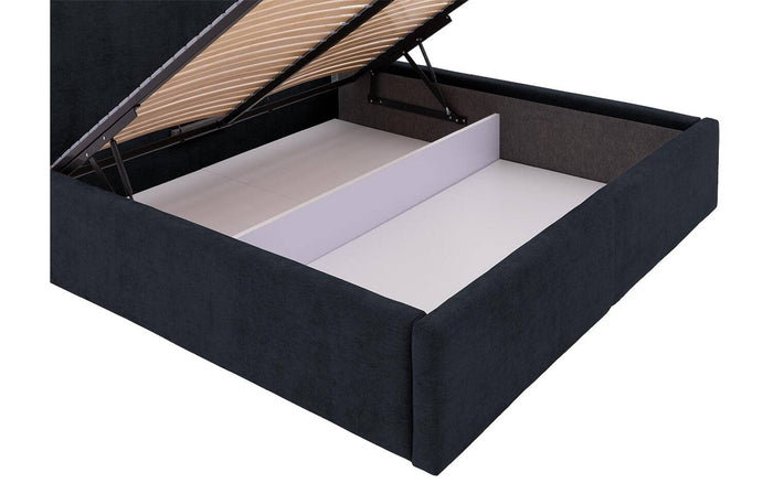 Goossens Bedframe Mysen Storage - 180 x 200 - Stof fijn geweven donker