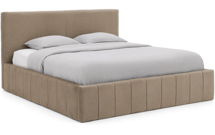 Goossens Bedframe Carte - 160 x 200 - Velours lichtbruin beige 6 -