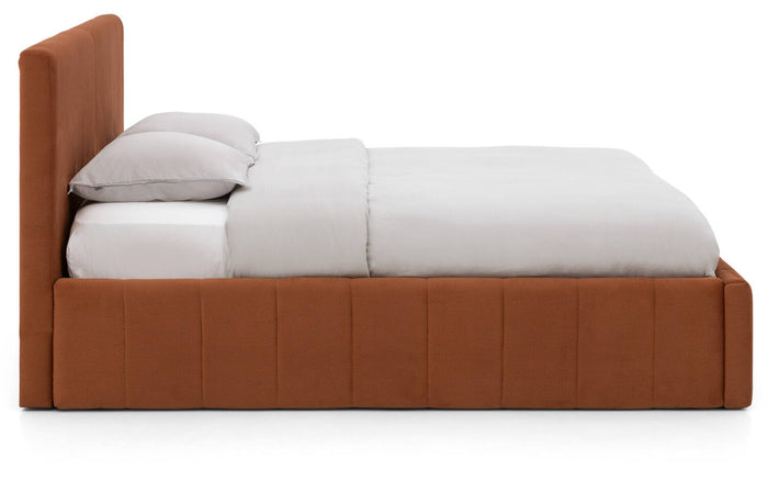 Goossens Bedframe Carte - 140 x 200 - Velours terracotta 9 - Fluweel