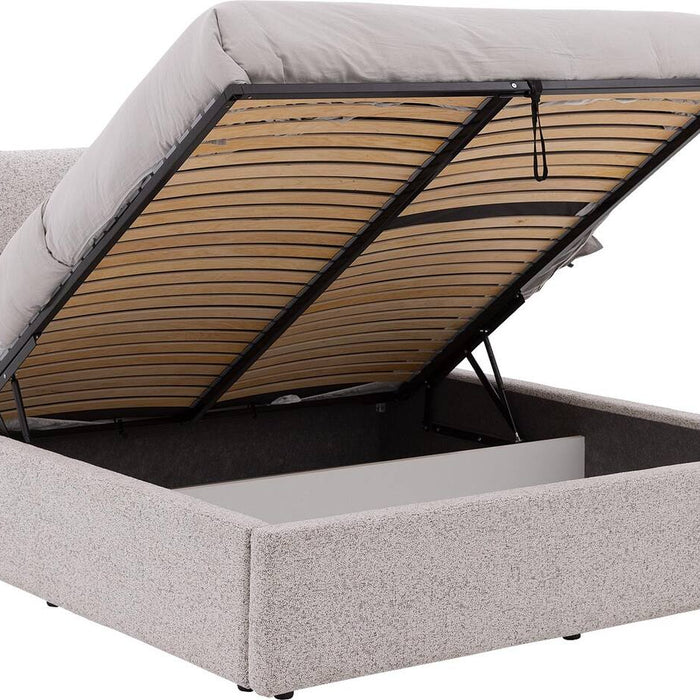 Goossens Bedframe Misty Storage - 140 x 210 - Stof gemeleerd grof