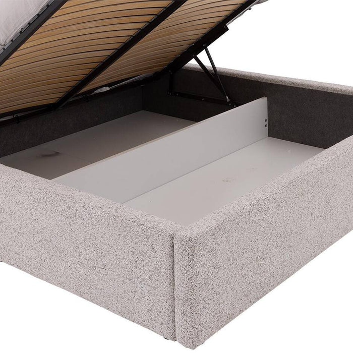 Goossens Bedframe Misty Storage - 140 x 210 - Stof gemeleerd grof