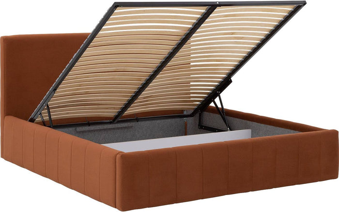 Goossens Bedframe Carte - 180 x 200 - Velours terracotta 9 - Fluweel