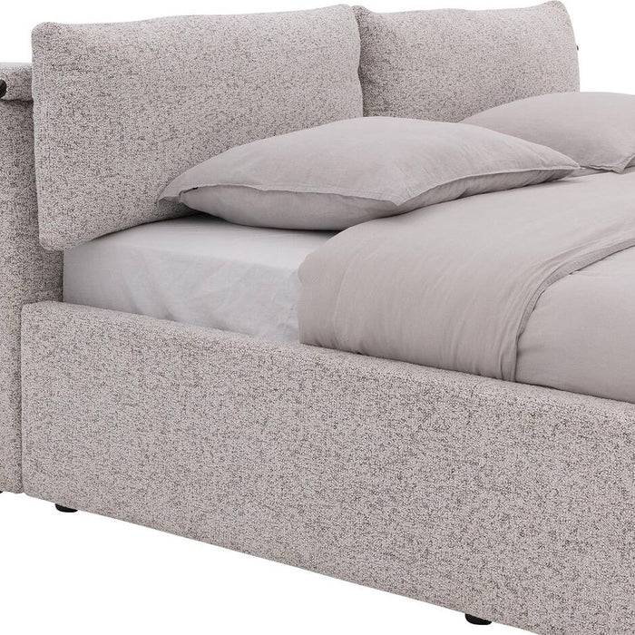 Goossens Bedframe Misty Storage - 140 x 210 - Stof gemeleerd grof