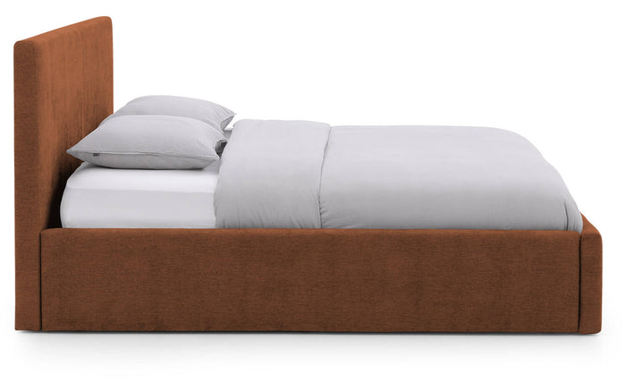Goossens Bedframe Mysen Storage - 160 x 200 - Stof fijn geweven brique