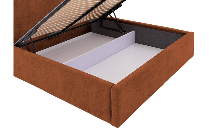Goossens Bedframe Mysen Storage - 160 x 200 - Stof fijn geweven brique